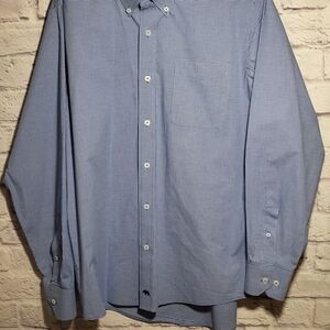 Large Mens Onward Reserve Sky BLUE gingham Button Up